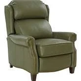 Meade Manual Recliner in Giorgio Chive Green Top Grain Leather